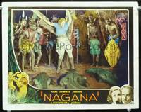 z574 NAGANA movie lobby card '33 African natives sacrifice woman to crocodiles!