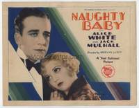 z215 NAUGHTY BABY title movie lobby card '28 close up of Alice White & Jack Mulhall!