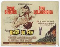 z216 NEVER SO FEW title movie lobby card '59 artwork of Frank Sinatra & sexy Gina Lollobrigida!