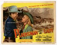 z226 PLAINSMAN & THE LADY title movie lobby card '46 Wild Bill Elliott, Vera Ralston, Pony Express!