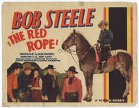 z234 RED ROPE title movie lobby card '37 great image of cowboy Bob Steele on horseback!