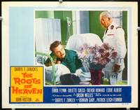 z659 ROOTS OF HEAVEN movie lobby card #2 '58 Orson Welles in hospital bed!