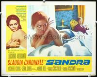 z670 SANDRA movie lobby card '66 Visconti, sexiest half-naked Claudia Cardinale!