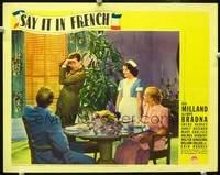 z674 SAY IT IN FRENCH movie lobby card '38 Ray Milland, Olympe Bradna