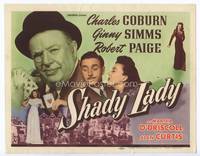 z262 SHADY LADY title movie lobby card '45 Charles Coburn has four aces in his poker hand!