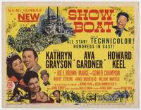 z263 SHOW BOAT title movie lobby card '51 Kathryn Grayson, Ava Gardner, Howard Keel, Joe E. Brown