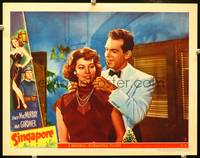 z692 SINGAPORE movie lobby card #8 '47 Ava Gardner & Fred MacMurray close up!