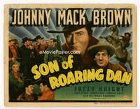 z279 SON OF ROARING DAN title movie lobby card '40 cowboy Johnny Mack Brown, Fuzzy Knight