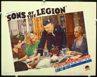 z705 SONS OF THE LEGION movie lobby card '38 William Frawley, Evelyn Keyes