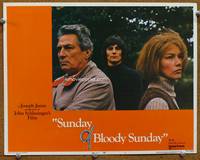 z725 SUNDAY BLOODY SUNDAY LC #7 '71 great 3-shot of Peter Finch, Glenda Jackson & Murray Head