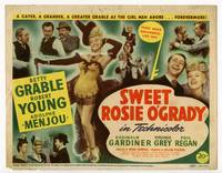 z301 SWEET ROSIE O'GRADY title movie lobby card '43 sexy Betty Grable, Robert Young, Adolphe Menjou
