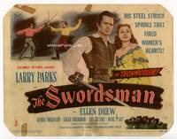 z303 SWORDSMAN title movie lobby card '47 swashbuckler Larry Parks, Ellen Drew