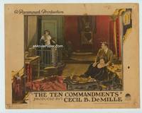 z733 TEN COMMANDMENTS movie lobby card '23 Cecil B. DeMille, cool image from modern portion!