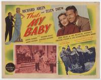 z315 THAT'S MY BABY title movie lobby card '44 Richard Arlen, Ellen Drew, Schnickelfritz Band!
