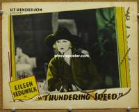 z750 THUNDERING SPEED movie lobby card '26 great close up of cowgirl Eileen Sedgwick!