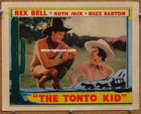 z754 TONTO KID movie lobby card '34 great romantic 2-shot of Rex Bell & Ruth Mix!