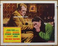 z765 TWO RODE TOGETHER movie lobby card '60 John Ford, James Stewart & Linda Cristal close up!
