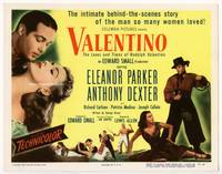 z337 VALENTINO title movie lobby card '51 Eleanor Parker, Anthony Dexter as Rudolph!