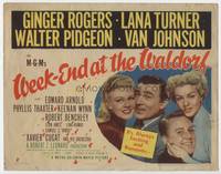 z342 WEEK-END AT THE WALDORF title card '45 Ginger Rogers, Lana Turner, Walter Pidgeon, Van Johnson