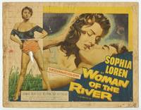 z348 WOMAN OF THE RIVER title movie lobby card R57 super sexy Sophia Loren!