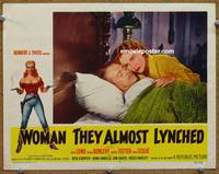 z797 WOMAN THEY ALMOST LYNCHED movie lobby card #7 '53 John Lund, Audrey Totter