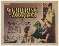 z351 WUTHERING HEIGHTS other company title movie lobby card '39 Laurence Olivier, Merle Oberon