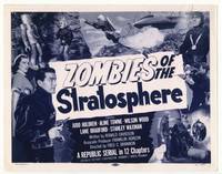 z357 ZOMBIES OF THE STRATOSPHERE title movie lobby card '52 Leonard Nimoy as wacky alien!