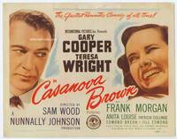 z061 CASANOVA BROWN title movie lobby card '44 Gary Cooper loves Teresa Wright!