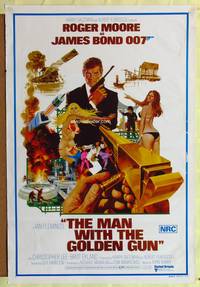 a027 MAN WITH THE GOLDEN GUN Aust one-sheet movie poster '74 James Bond!