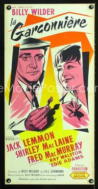 a492 APARTMENT French 16x31 movie poster '60 Wilder,Lemmon,MacLaine