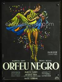 a348 BLACK ORPHEUS French 23x32 movie poster '60 Camus, Orfeu Negro