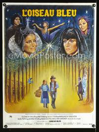 a349 BLUE BIRD French 23x32 movie poster '76 Auble fantasy art!