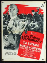 a352 BROTHERS KARAMAZOV French 23x32 movie poster '58 Yul Brynner