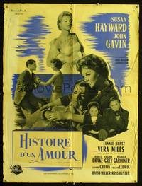 a334 BACK STREET French 23x32 movie poster '61 Susan Hayward, Gavin