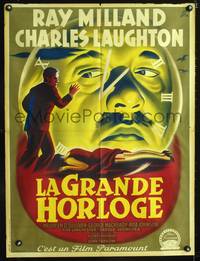 a347 BIG CLOCK French 23x32 movie poster '48 great Grinsson artwork!