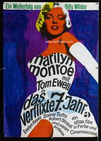a039 SEVEN YEAR ITCH German movie poster R66 sexiest Marilyn Monroe!