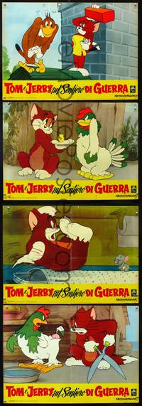 a032 TOM & JERRY 4 Italian photobusta movie posters 1961 cartoon!