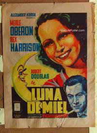 a065 OVER THE MOON Mexican movie poster '39 art of Merle Oberon