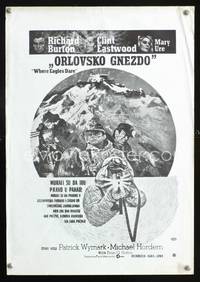 a015 WHERE EAGLES DARE Yugoslavian 14x20 movie poster '68 Eastwood