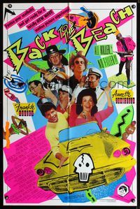 b056 BACK TO THE BEACH one-sheet movie poster '87 Frankie Avalon, Pee-Wee Herman, wild wacky image!