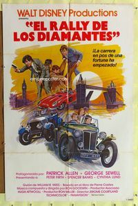 b180 DIAMONDS ON WHEELS Spanish/U.S. one-sheet movie poster '74 English Disney, cool hot rod artwork!