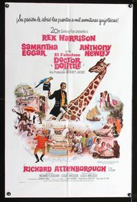 b185 DOCTOR DOLITTLE Spanish/U.S. one-sheet poster '67 Rex Harrison, Samantha Eggar, Richard Fleischer