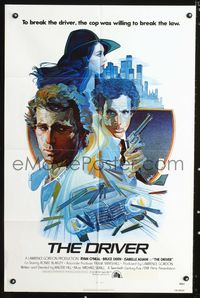 b194 DRIVER one-sheet movie poster '78 Walter Hill, artwork of Ryan O'Neal by M. Daily!