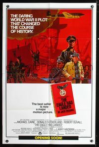 b203 EAGLE HAS LANDED advance one-sheet movie poster '77 Michael Caine, Robert Tanenbaum WWII art!