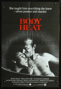 b081 BODY HEAT English one-sheet movie poster '81 William Hurt, Kathleen Turner