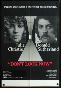 b191 DON'T LOOK NOW English one-sheet poster '74 Nicolas Roeg, Julie Christie, Donald Sutherland