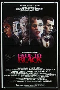 b230 FADE TO BLACK signed one-sheet poster '80 by Tim Thomerson, five images of Dennis Christopher!