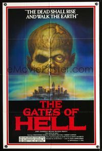b263 GATES OF HELL one-sheet movie poster '83 Lucio Fulci, great zombie horror artwork!