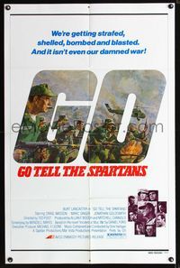 b273 GO TELL THE SPARTANS one-sheet movie poster '78 Burt Lancaster in Vietnam War!