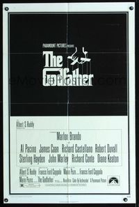 b274 GODFATHER one-sheet movie poster '72 Francis Ford Coppola crime classic!